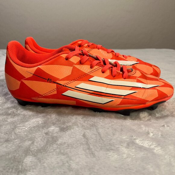 Adidas F5 FG Soccer Cleats Mens 7 Orange Black White Striped ART B25071 - Picture 1 of 9